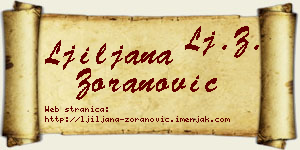 Ljiljana Zoranović vizit kartica